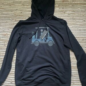 Travis Mathew Black Hoodie with Golf Cart Graphic